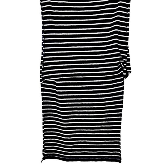 Gap Womens Striped Maxi Skirt M Cotton Black & White High Side Slits - Picture 7 of 7